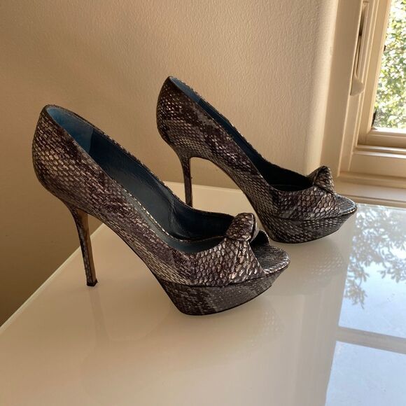 Sergio Rossi platform snakeskin heels Size 37 - Picture 8 of 8